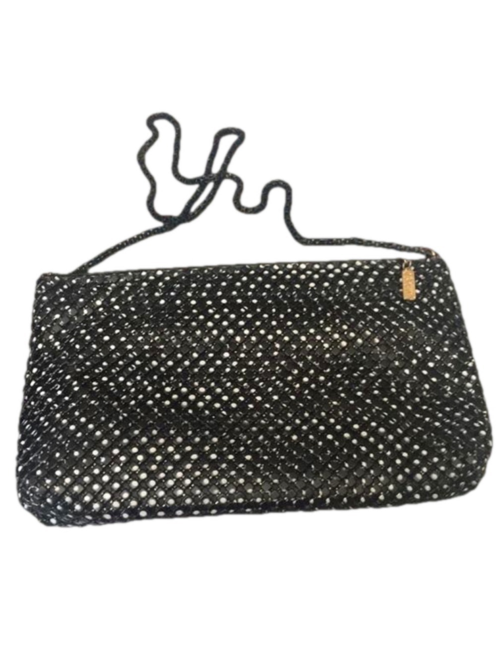 Chainmail evening bag black white shoulder bag